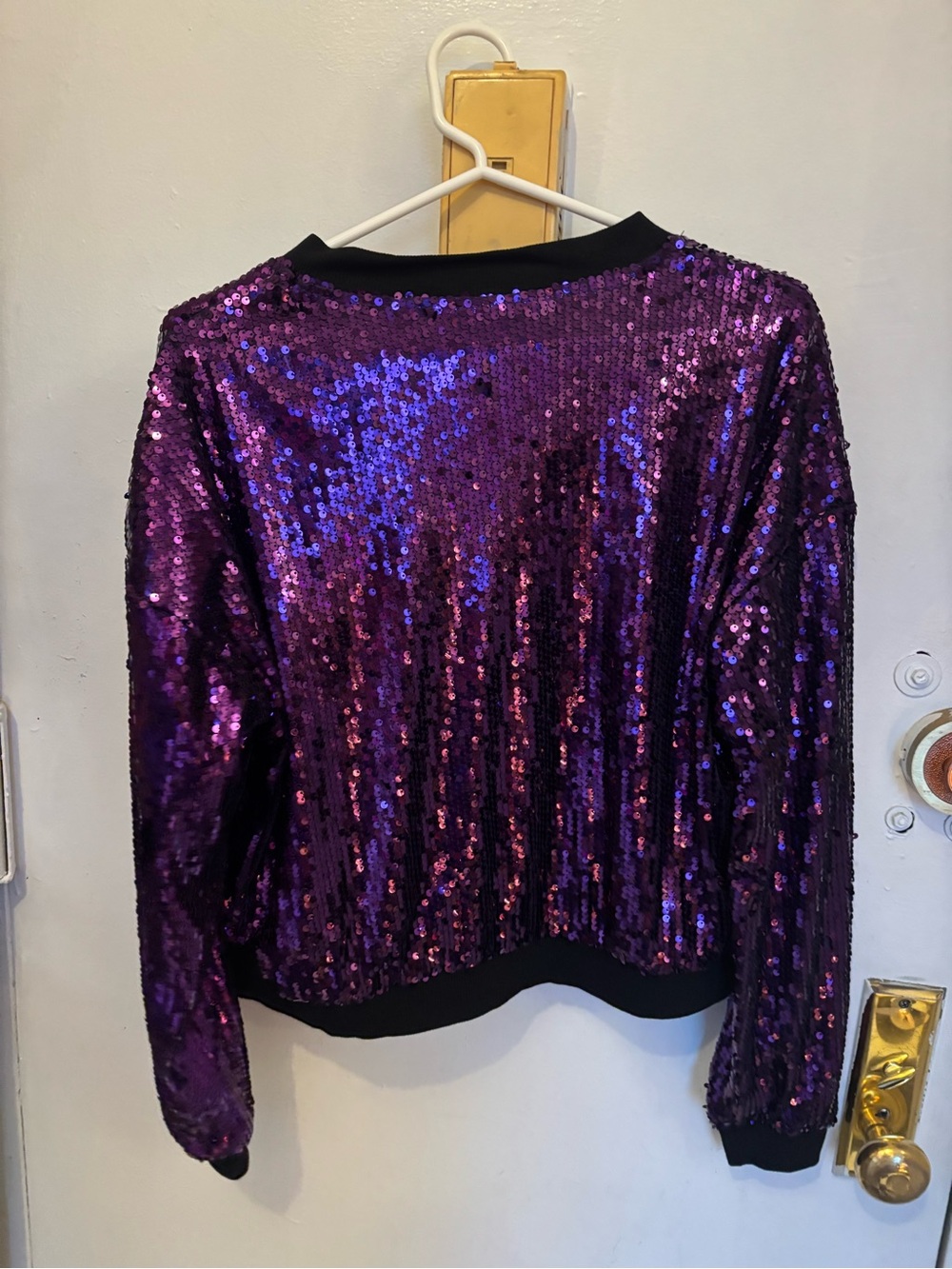 Purple Sequin Bomber Jacket - Picture 3 of 5